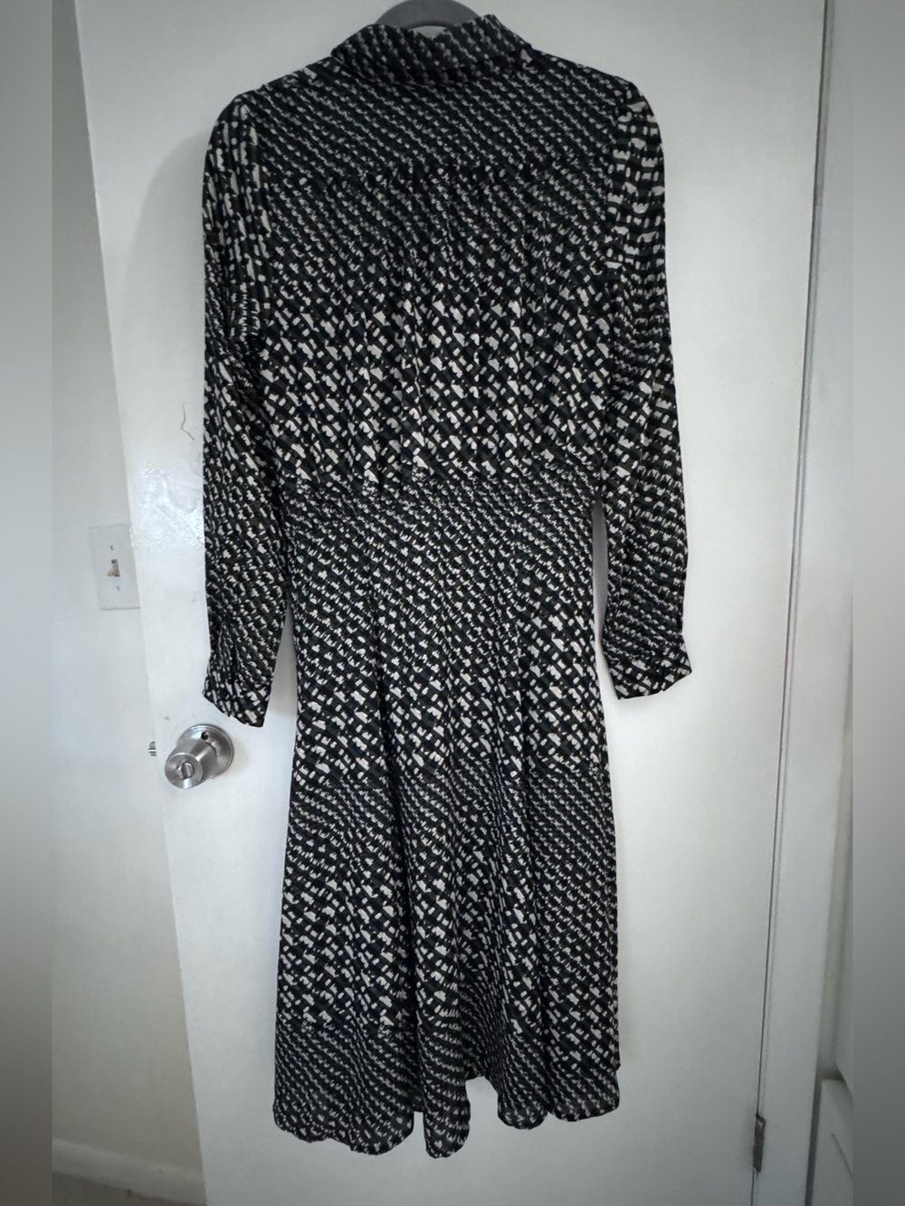 Who What Wear Black and White Printed Shirt Midi Dress S - Picture 7 of 15